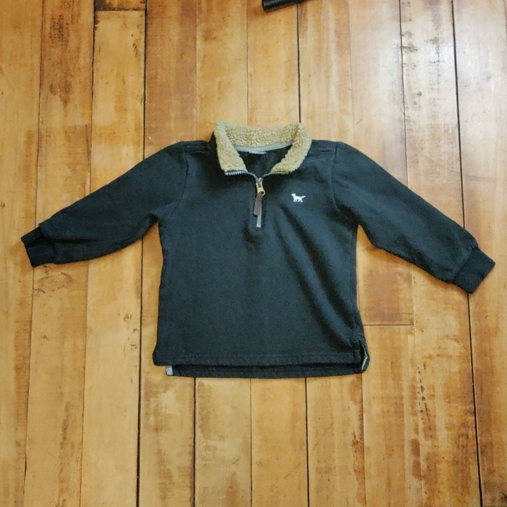 Carters Sweater 3TβBlack Pullover Sherpa Collar Cotton Spring Neutral